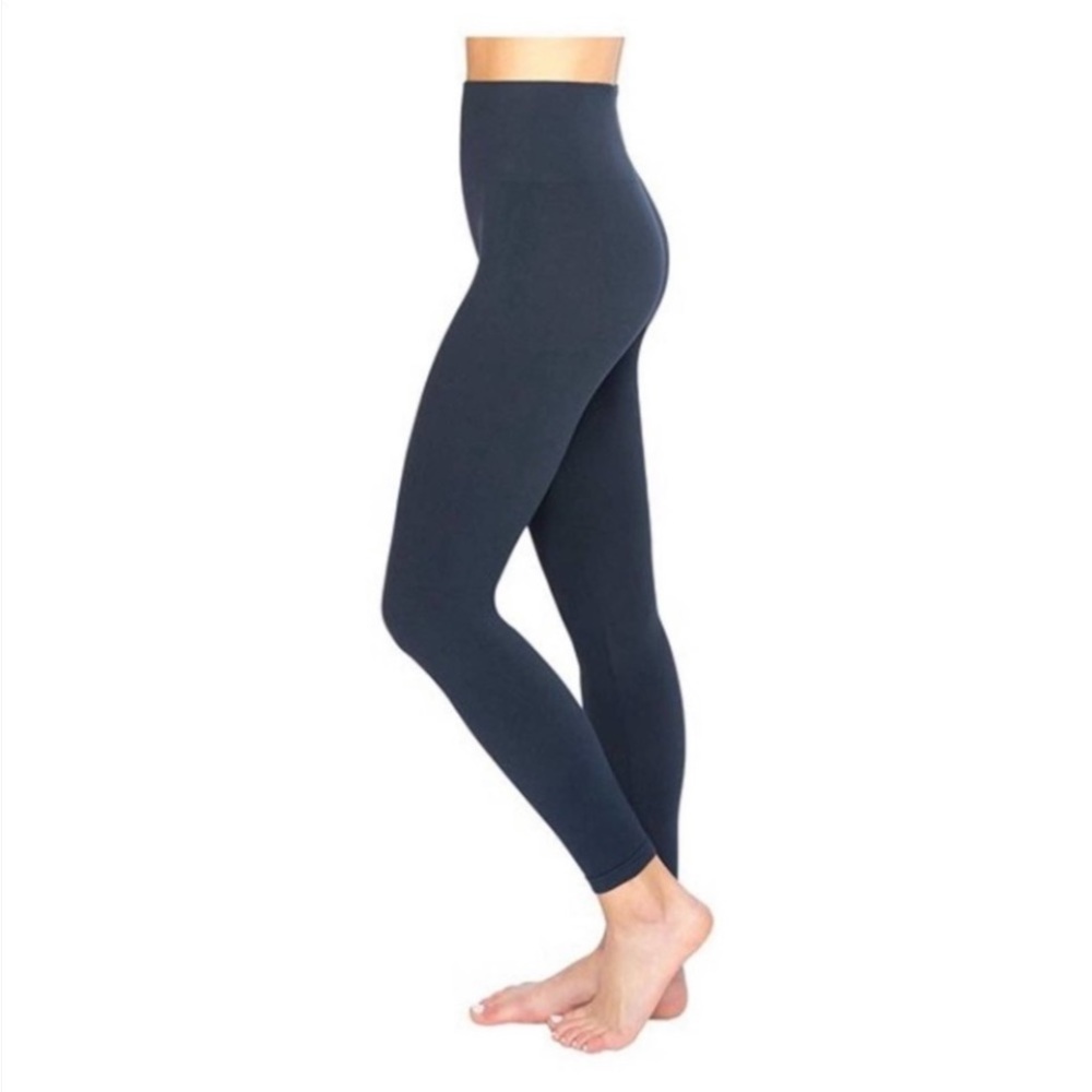 Spanx Really Dark Navy/Black Seamless Look At Me Now Leggings Size L.